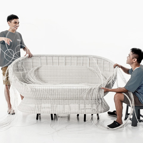 受注生産 人工ラタン オットマン ONIX BLM-1003 ｜ JUICYFURNITURE